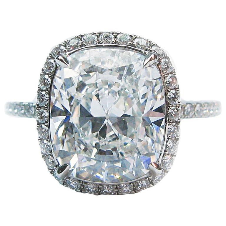 Harry Winston 4.44 Carat GIA Cert Diamond Platinum Engagement Ring at ...