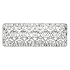 Vintage 2.65ct Diamond and 18ct White Gold Brooch