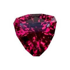 Bright Pinkish Red Garnet Gemstone 2.25 Carats Trilliant Cut Stone Faceted Stone