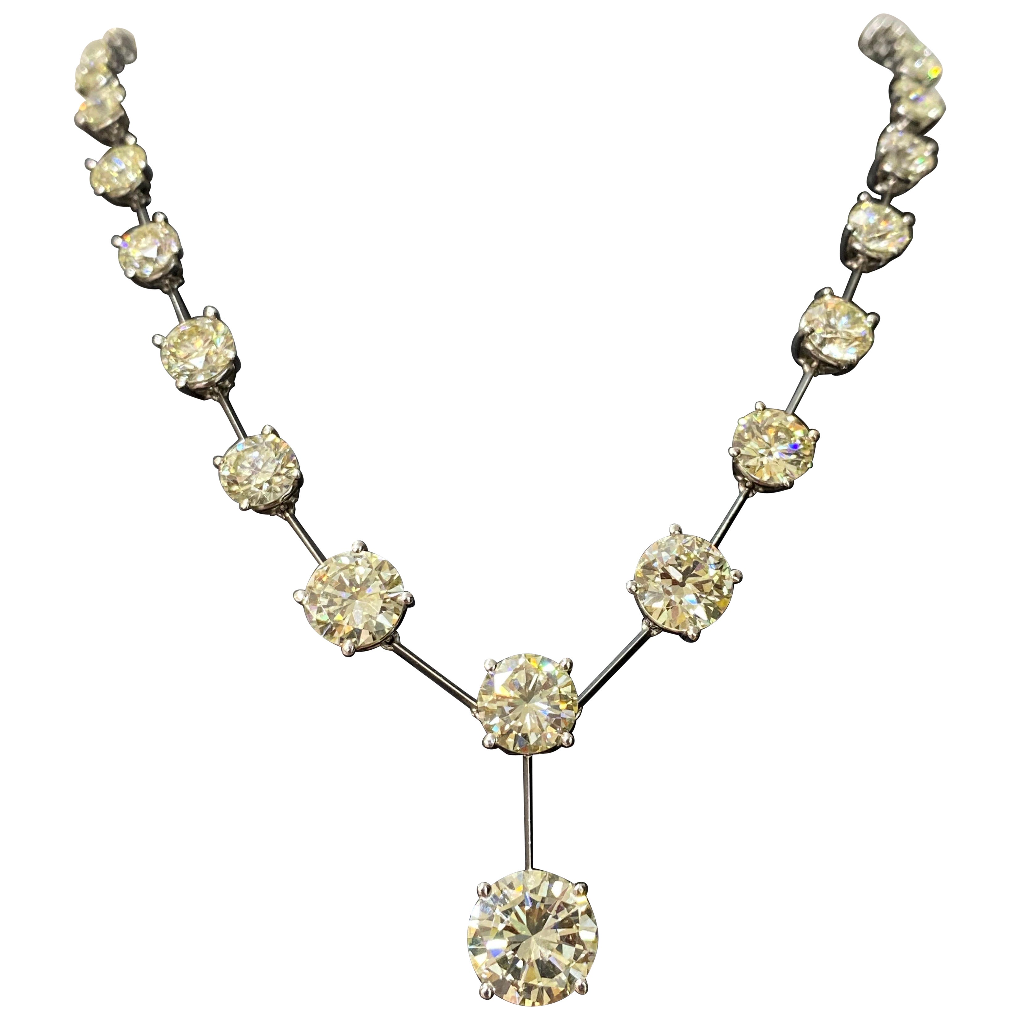 30.72 Carat Solitaire Diamond Necklace For Sale