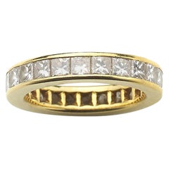 Retro 4.50 Carat Princess Cut Diamond Eternity Ring