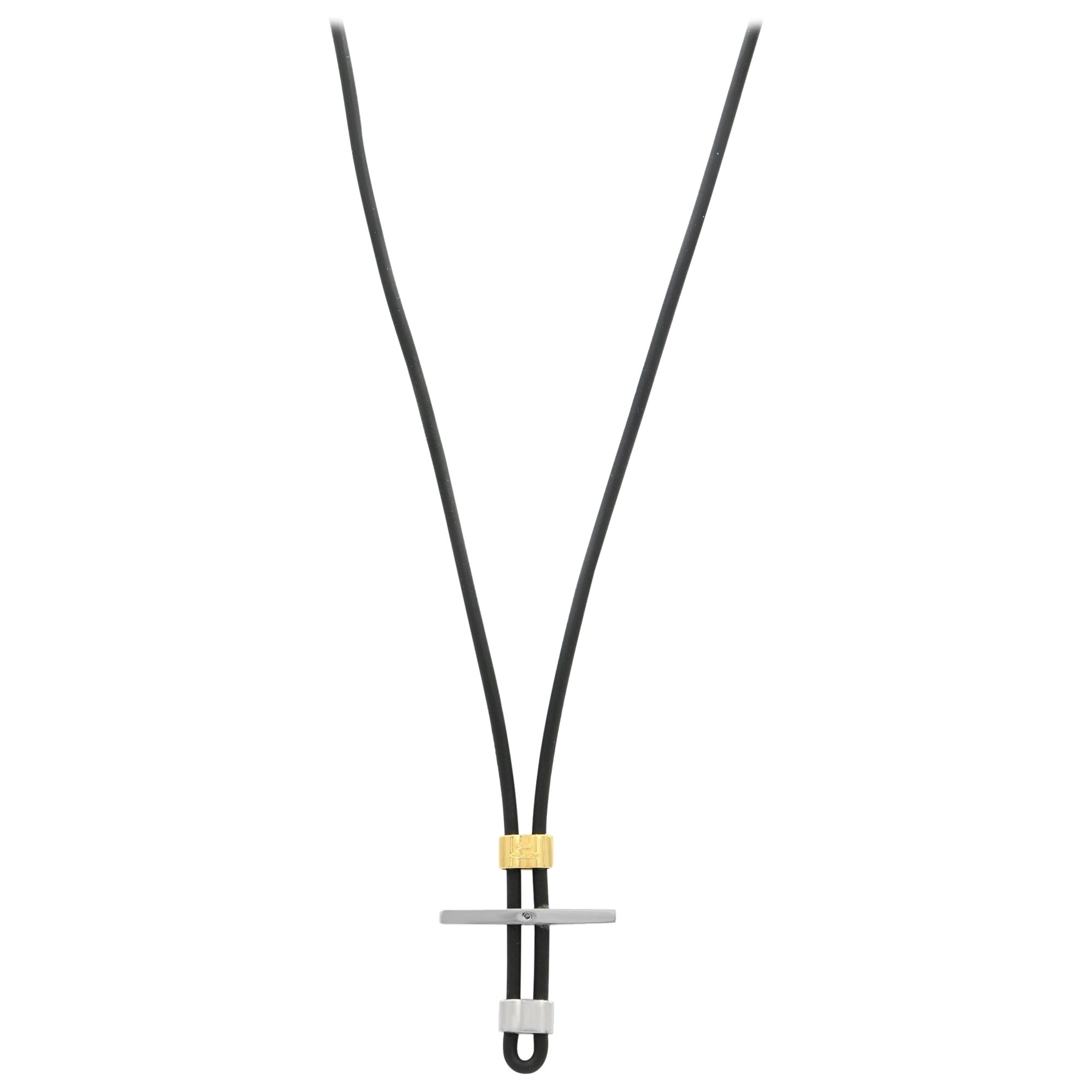 Bliss by Damiani Mistral Cord Necklace Stainless Steel 18K Gold