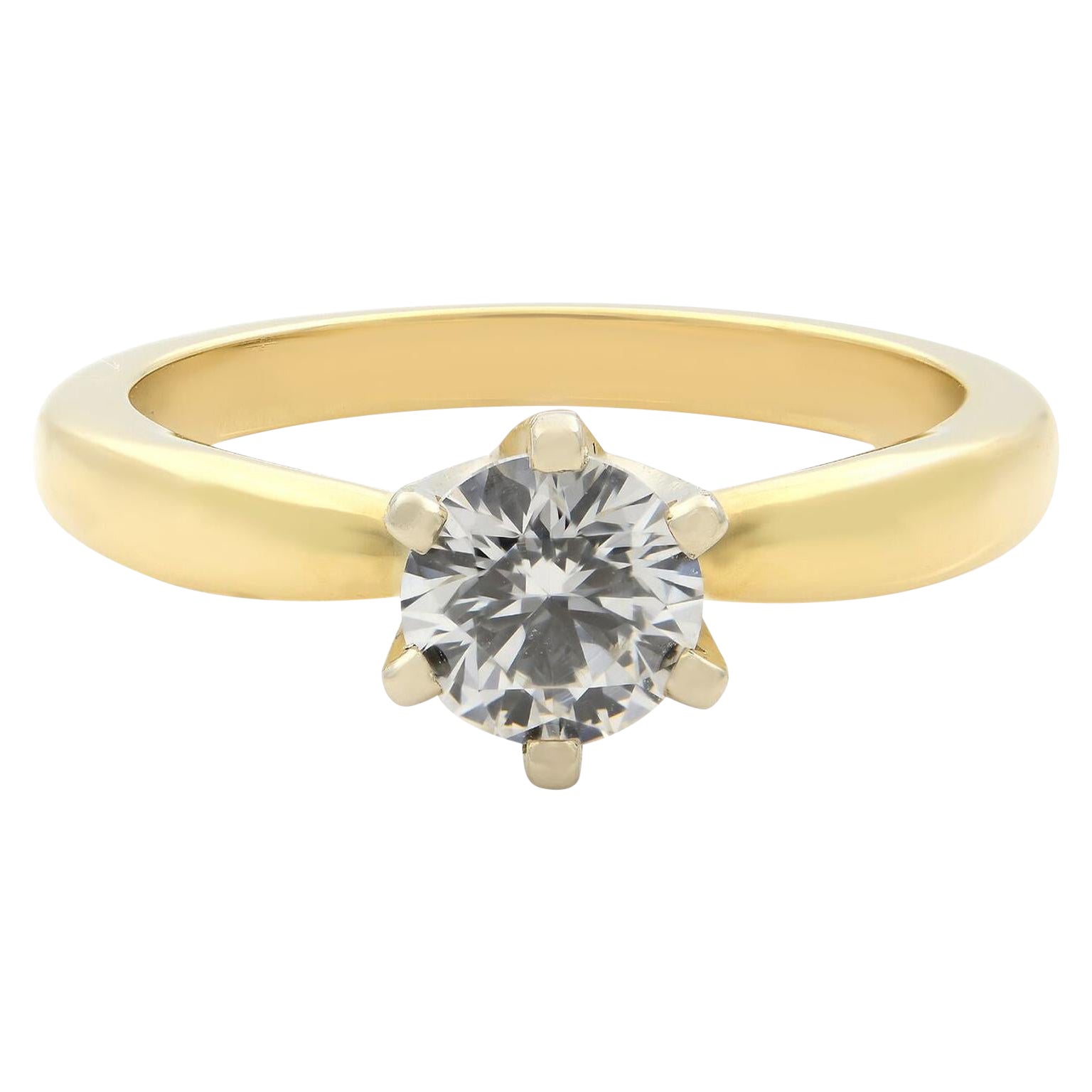 Rachel Koen Bague de fiançailles solitaire en or jaune 14 carats avec diamants 0,70 ct. pt.