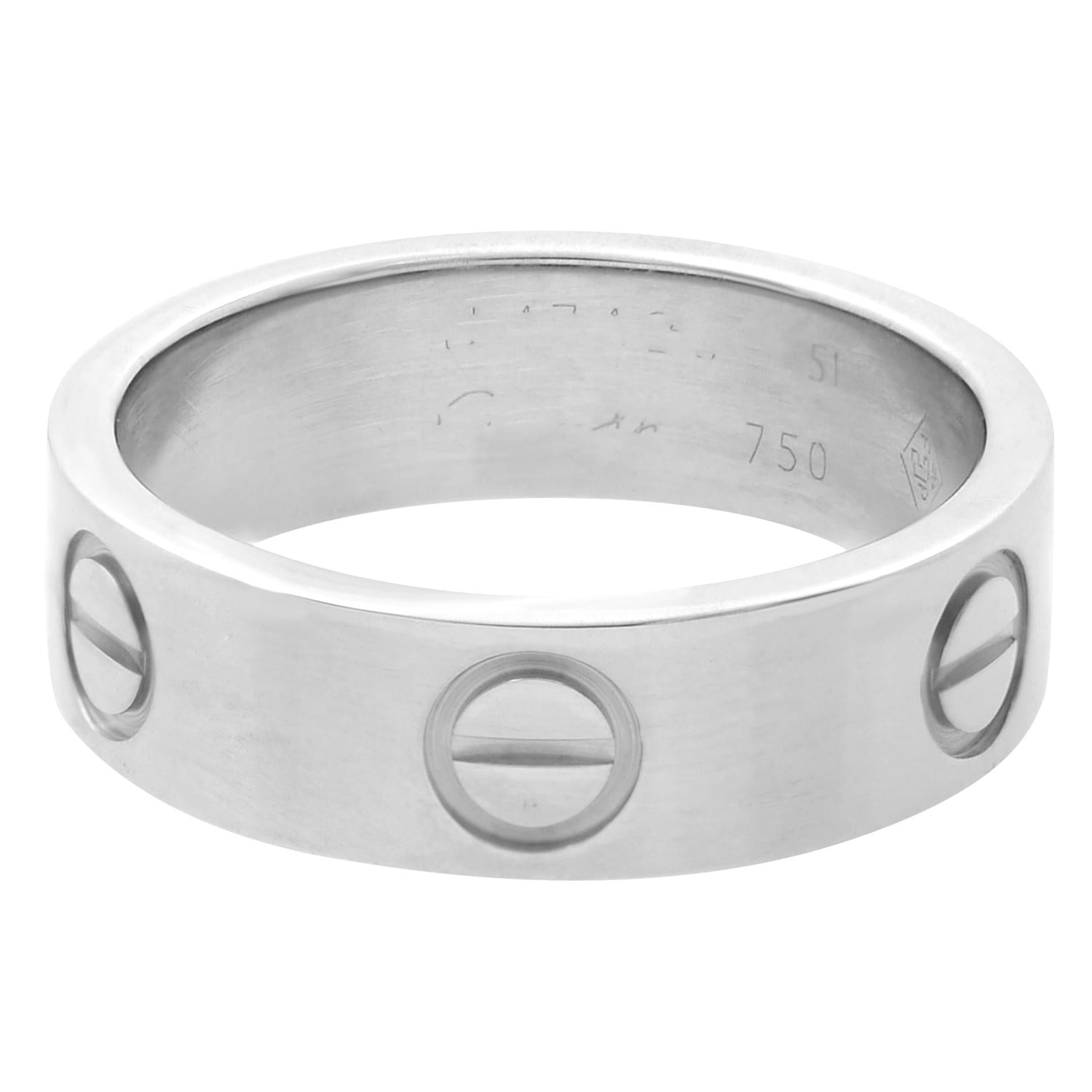 Cartier Love 18k White Gold 3-Diamond Ring For Sale at 1stDibs | cartier  750 ring 52833a price, cartier 52833a, cartier 750 ring 52833a cena