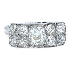 Art Deco Old Mine Cut Diamond Platinum Ring