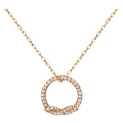 Cartier Entrelaces Circle Pendant Necklace 18k Rose Gold with Diamonds at  1stDibs