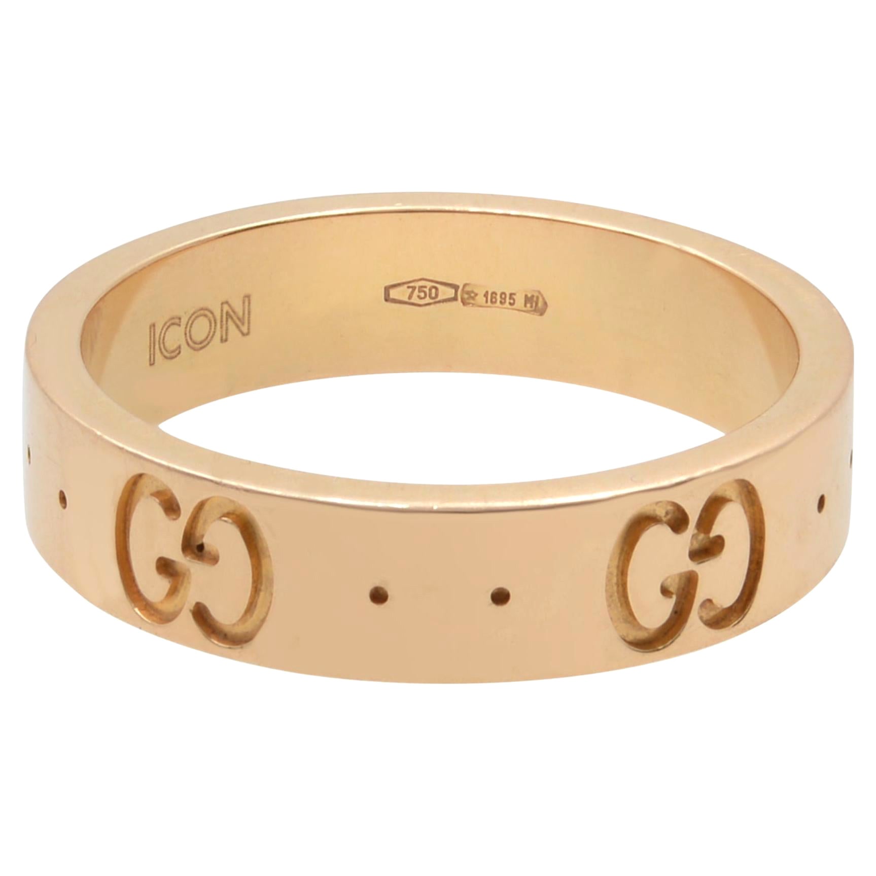 Gucci Icon 18k Rose Gold Ladies Ring