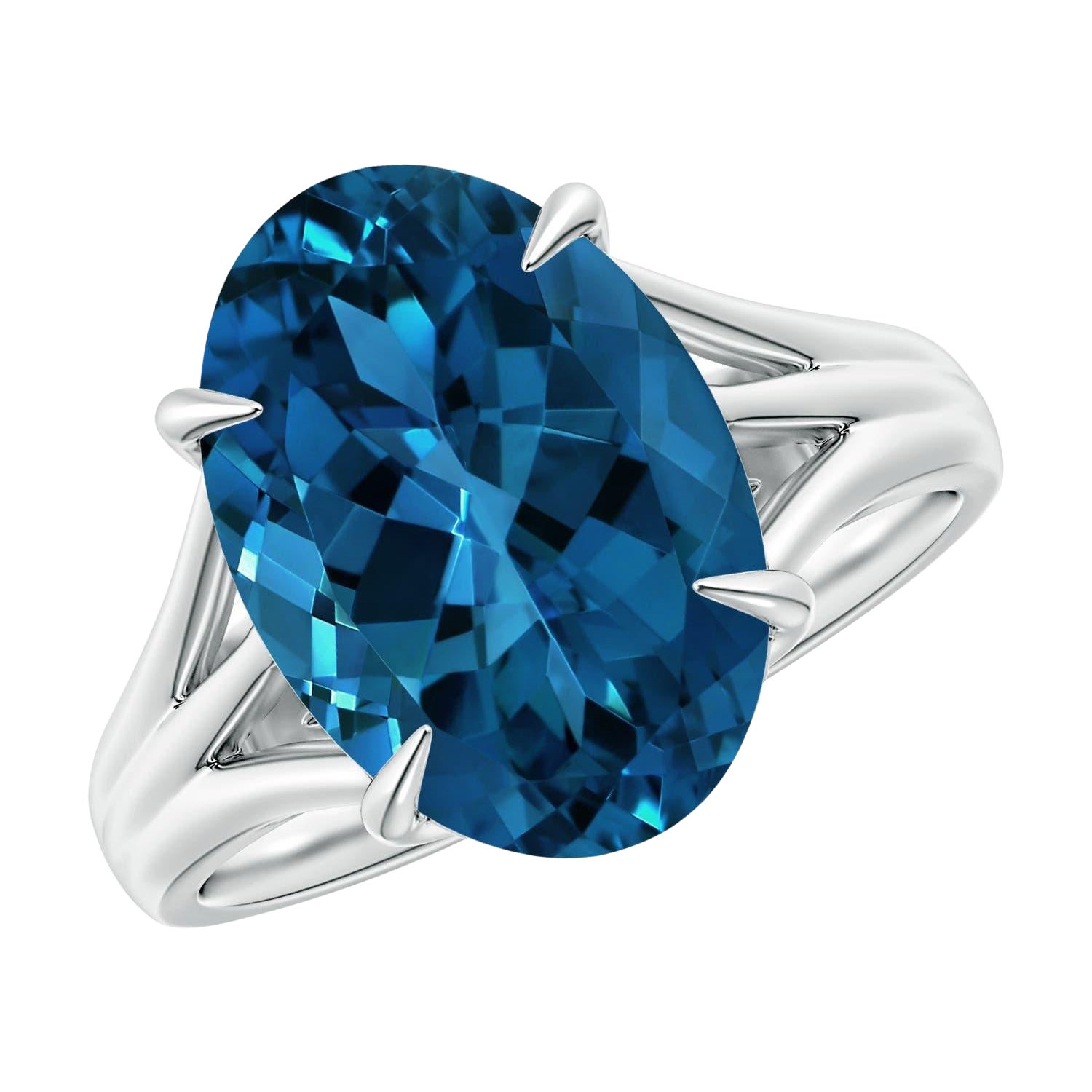 For Sale:  ANGARA GIA Certified Natural London Blue Topaz Engagement Ring in White Gold