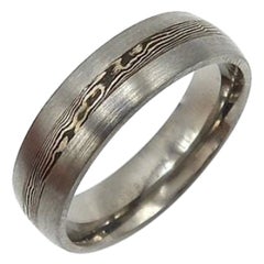 Satin Finish Vintage 14K & Cobalt Mokune Gane Titanium Ring