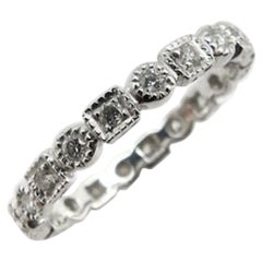 Vintage 18K White Gold Diamond Eternity Band