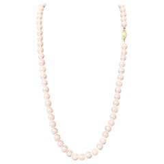 Akoya Pearl Necklace 24" 14k Y Gold 8 mm