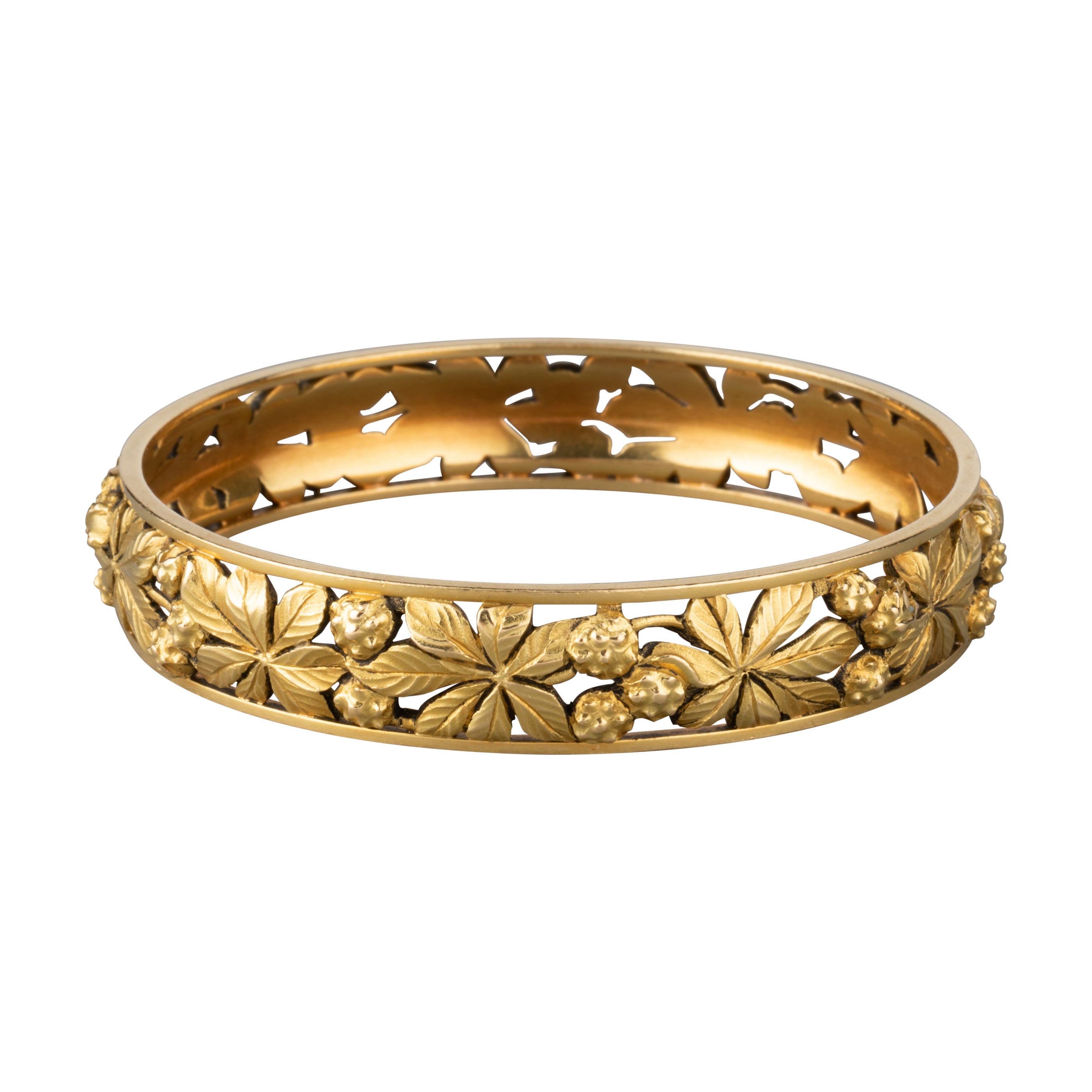 French Antique Gold Bangle Bracelet For Sale
