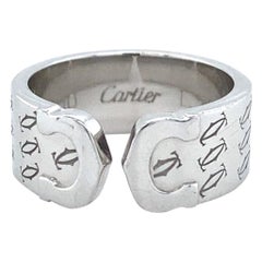 Cartier, bague vintage à logo double C en or blanc 18 carats