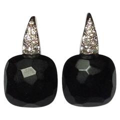 Pomellato Capri Jet Diamond Gold Drop Earrings