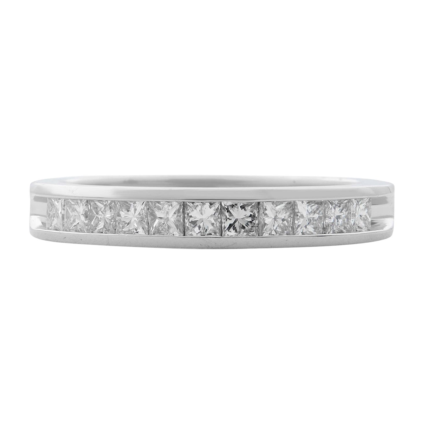 Rachel Koen Princess Cut Diamond Flat Ring Platinum 0.44 Cttw