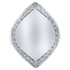 Salvini Diamond Cocktail Signet Ladies Ring 18k White Gold 0.60 Cttw