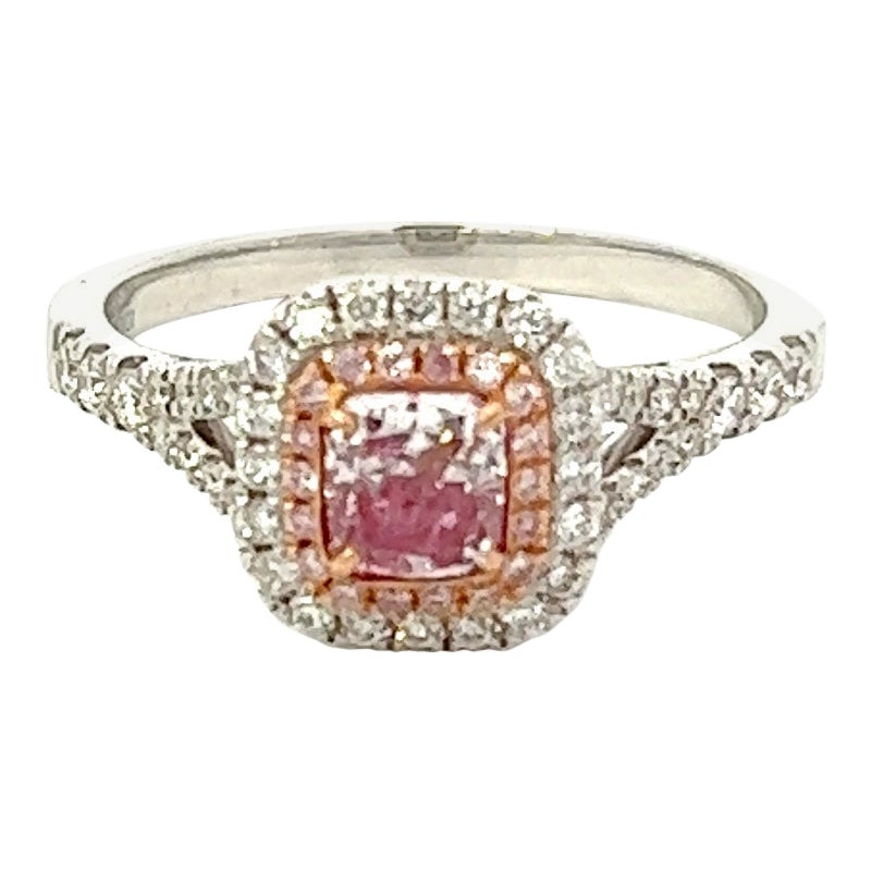 GIA Certified 0.51 Carat Light Pink Diamond Ring For Sale