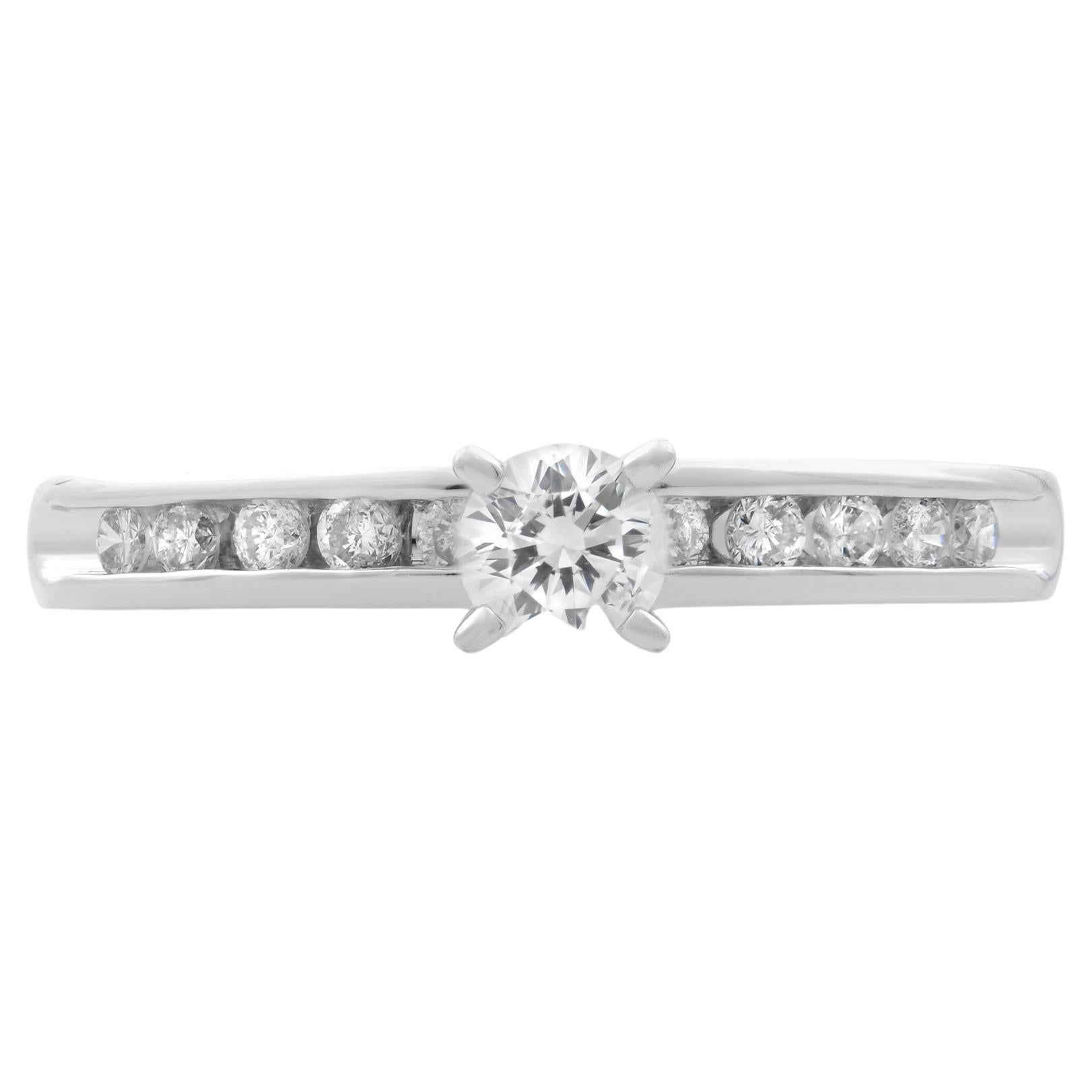 Rachel Koen Diamond Engagement Ring Platinum 0.35cttw For Sale