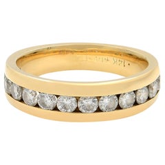 Rachel Koen, alliance en or jaune 14 carats avec diamants taille ronde 0,56 carat