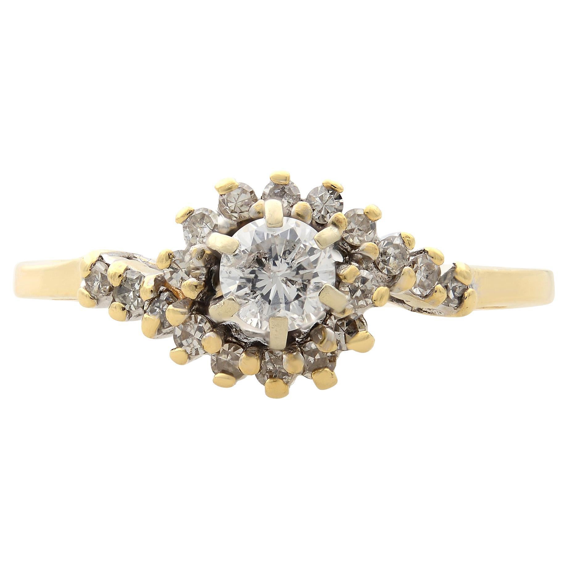 Bague pour femmes Rachel Koen en or jaune 14 carats avec diamants 0,33 carat