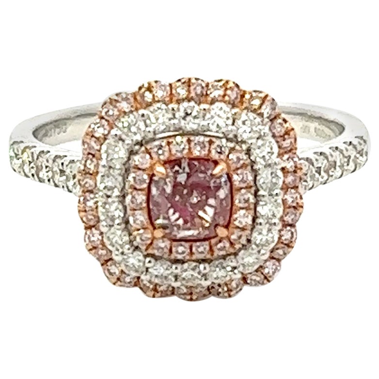 GIA Certified 0.51 Carat Fancy Pink Diamond Ring For Sale