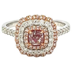 Bague en diamant rose élégant de 0,51 carat certifié par le GIA