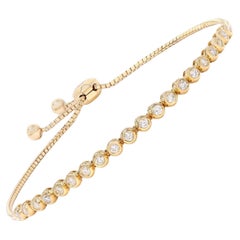 Rachel Koen Bezel Set Diamond Tennis Sliding Bracelet 14K Yellow Gold 0.67Cttw