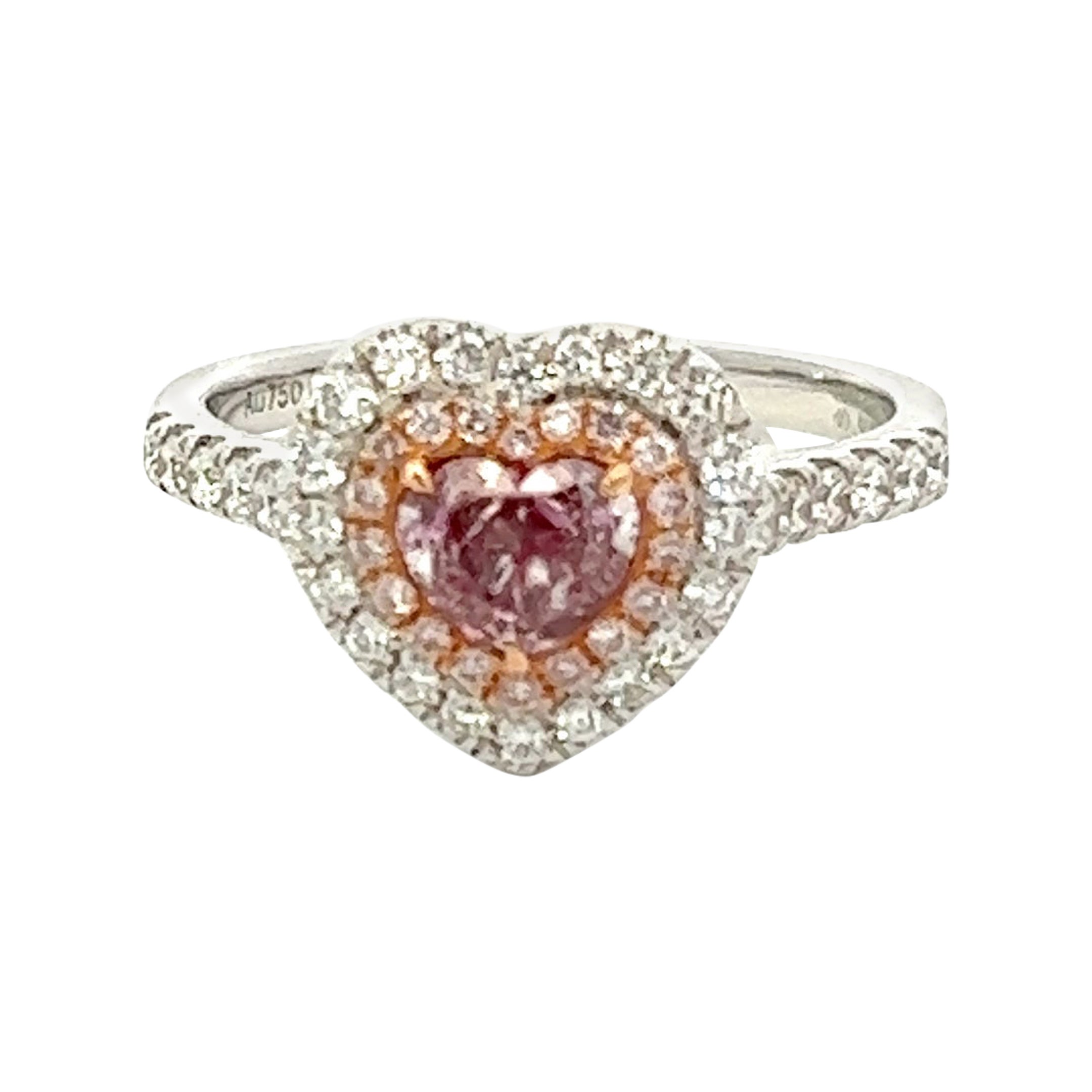 GIA Certified 0.59 Carat Fancy Pink Diamond Ring For Sale
