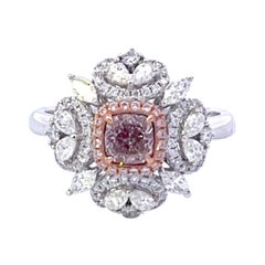 GIA-zertifizierter 0,53 Karat Fancy Hellrosa Diamantring