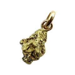 Antique Petite 22K Gold Nugget Charm with 14K Gold Bail