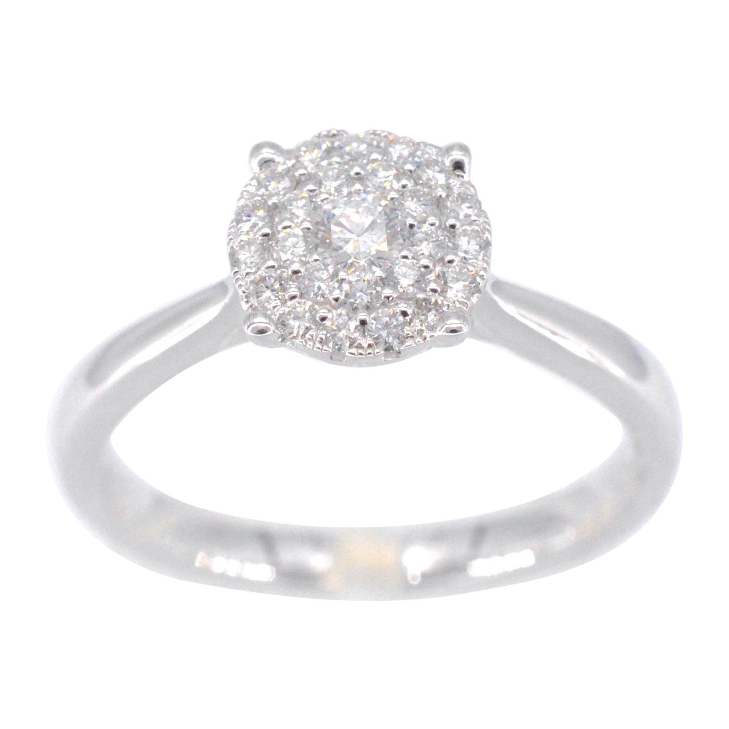 White Gold Ring with Diamonds For Sale