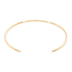 Gold Open Bracelet with Two Diamonds