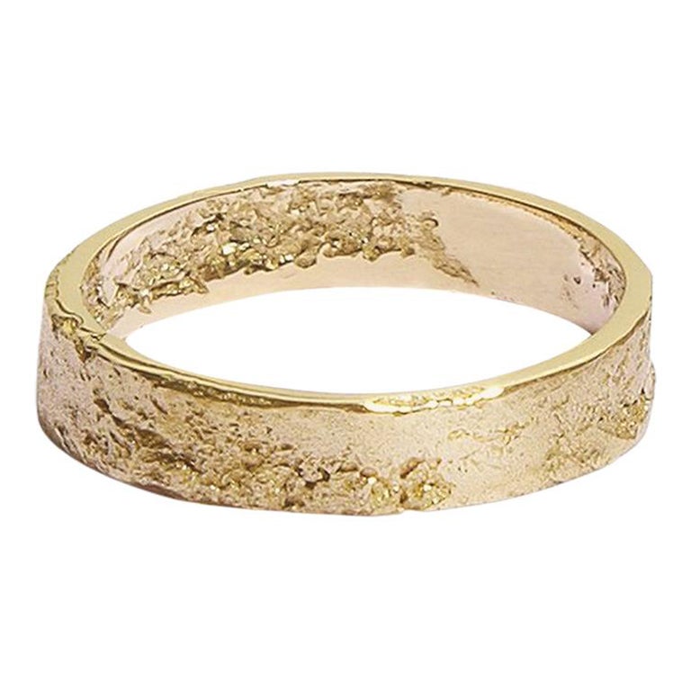 Men's Textured Ring in 18 Carat Yellow Gold by Allison Bryan