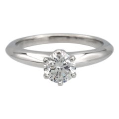 Tiffany & Co. Platinum Solitaire Bague de fiançailles à diamants ronds 0,67 I VS1