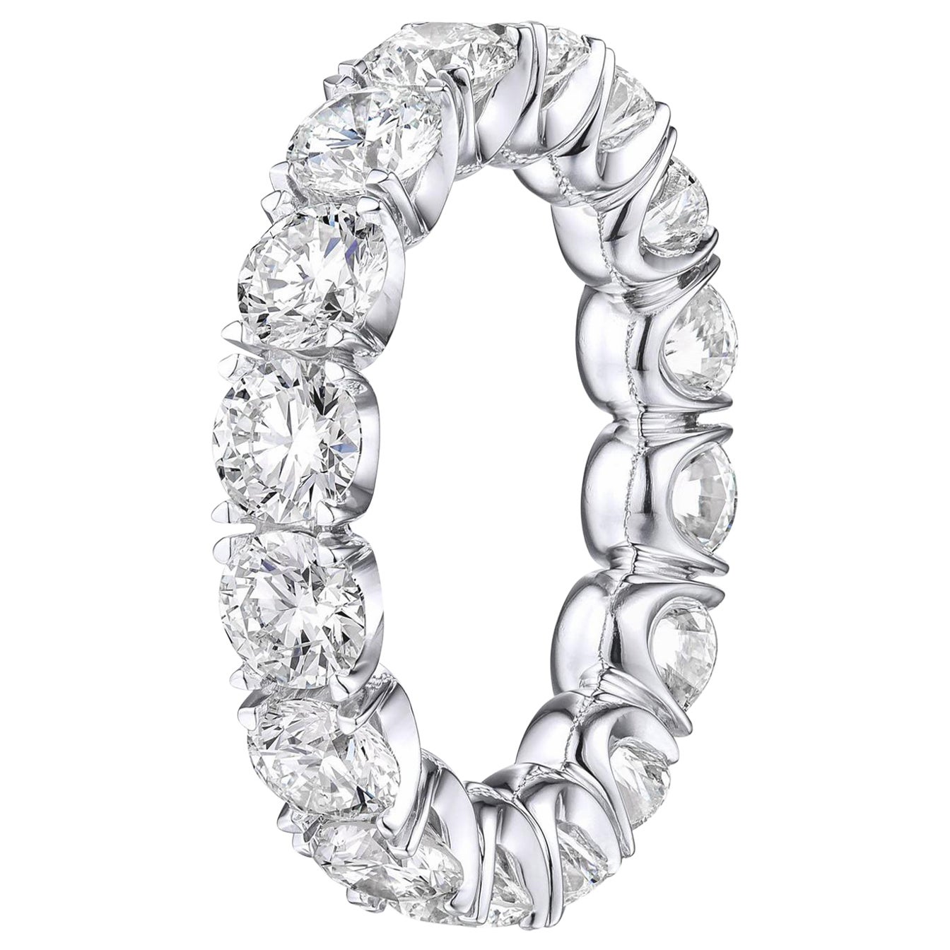 4.45 Ct Brillant Rund Diamant Hochzeit Eternity Band im Angebot