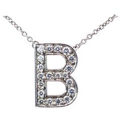 Tiffany & Co Letter B Diamond Necklace in Platinum