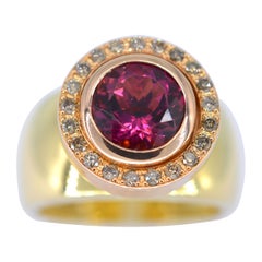 Gold Ring with a Tourmaline Set in the Middle