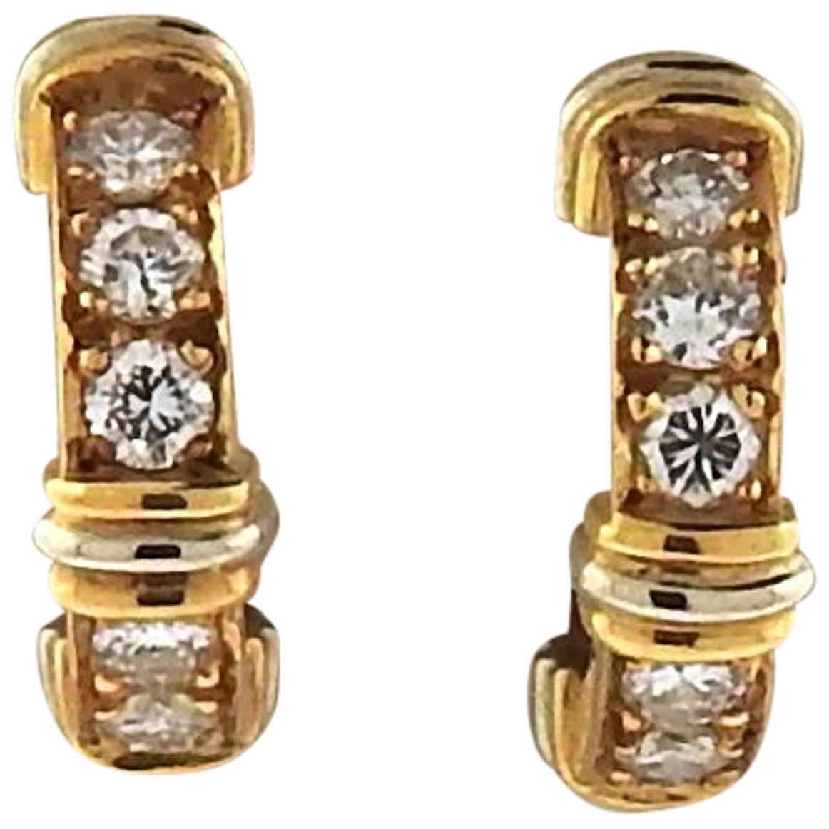 Cartier Contessa Diamond Gold Hoop Earrings