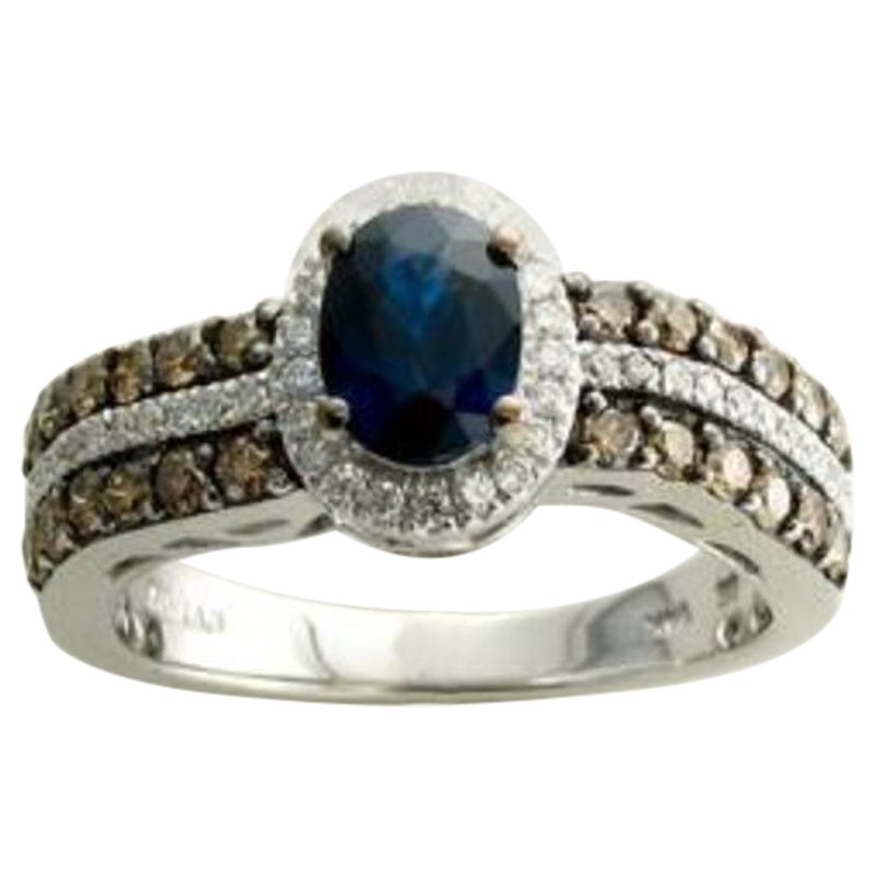Le Vian Chocolatier Ring featuring Blueberry Sapphire Chocolate Diamonds For Sale