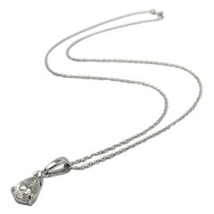 Collier signature en forme de poire avec monture en or 18 carats et chaîne en or 14 carats