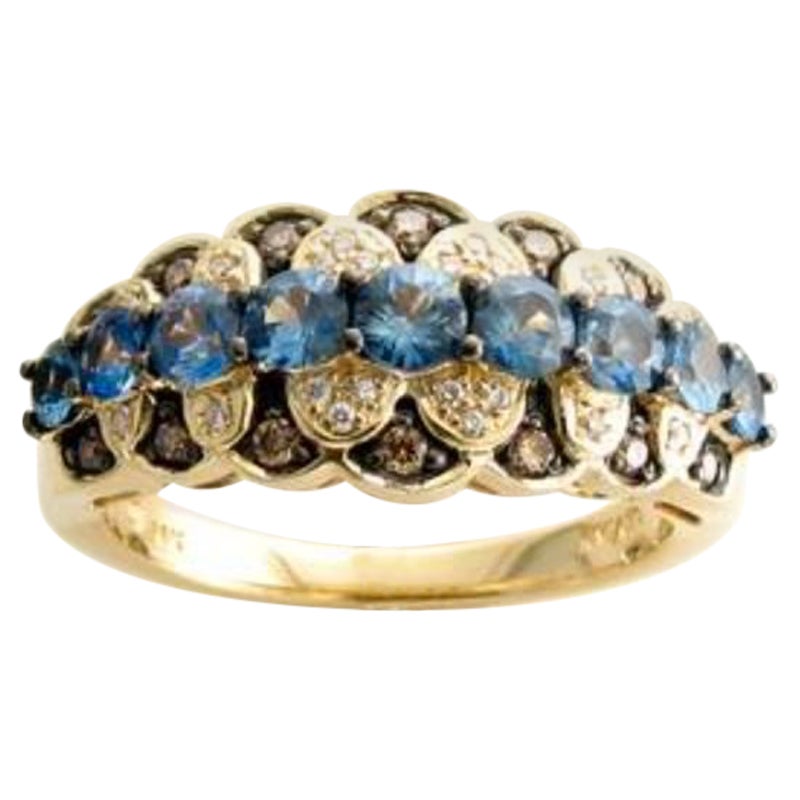 Le Vian Ring Featuring Cornflower Sapphire Chocolate Diamonds For Sale