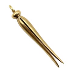 Vintage 14k Gold Clothes Pin Pendant