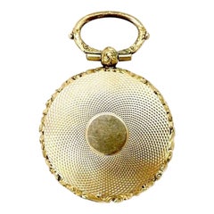 10K Gold Engine-Turned Mourning Locket with Braided Hair