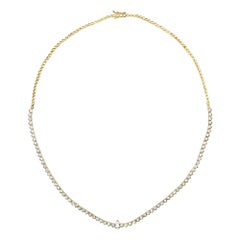 4.20 Carat Diamond Lor Collier Necklace in 14 Karat Yellow Gold, Shlomit Rogel