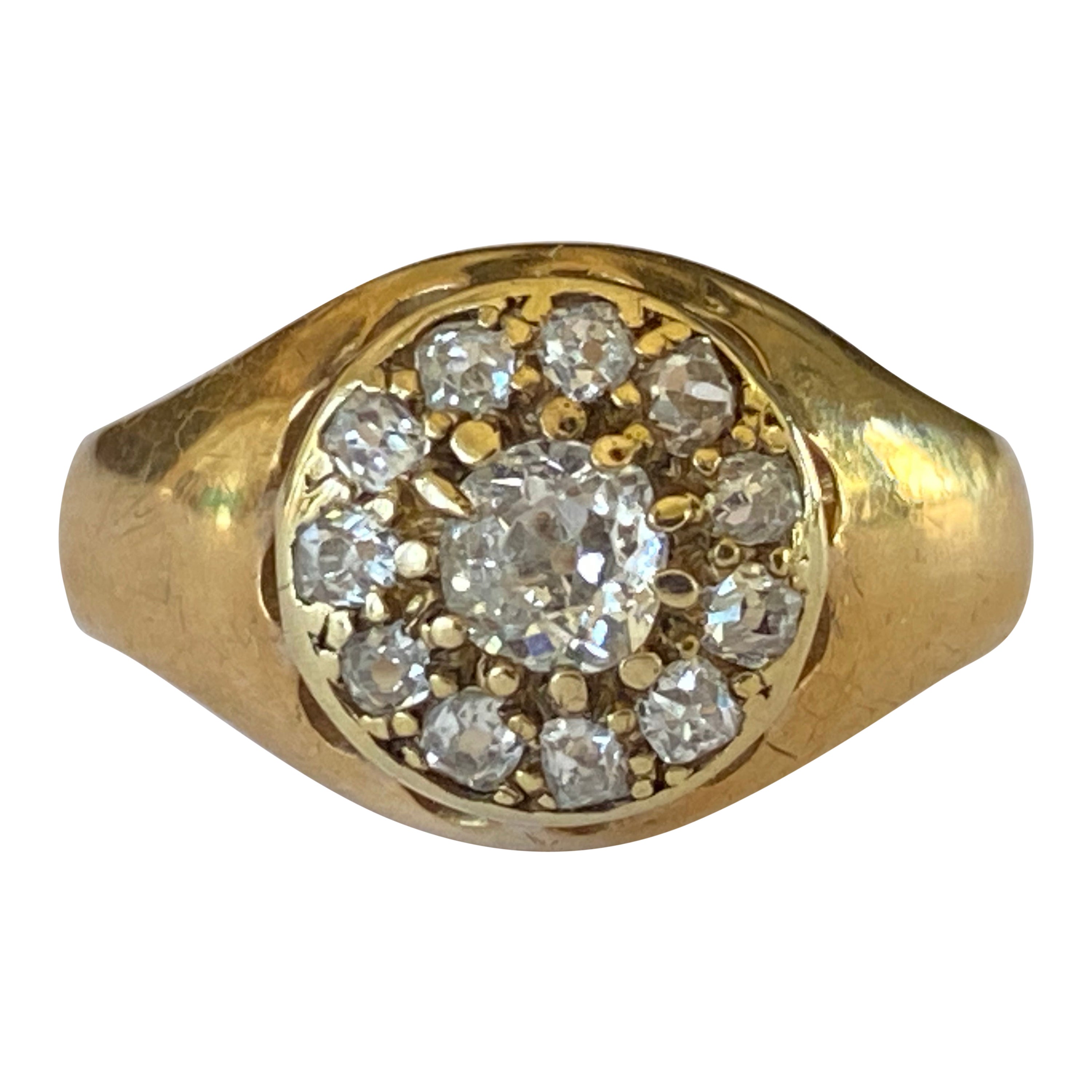 Antique Victorian Diamond Flower Cluster Ring For Sale