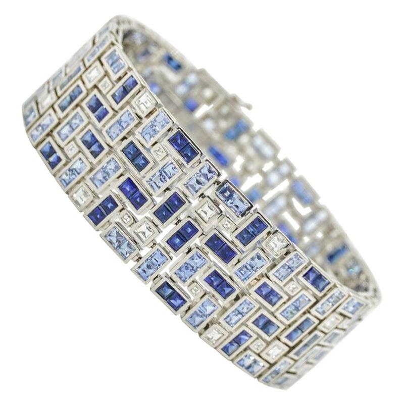 Robert Procop Sapphire and Diamond Bracelet in Platinum