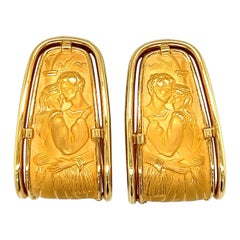 Vintage Carrera Y Carrera 18KT Yellow Gold Romantica Romeo & Juliet Earrings