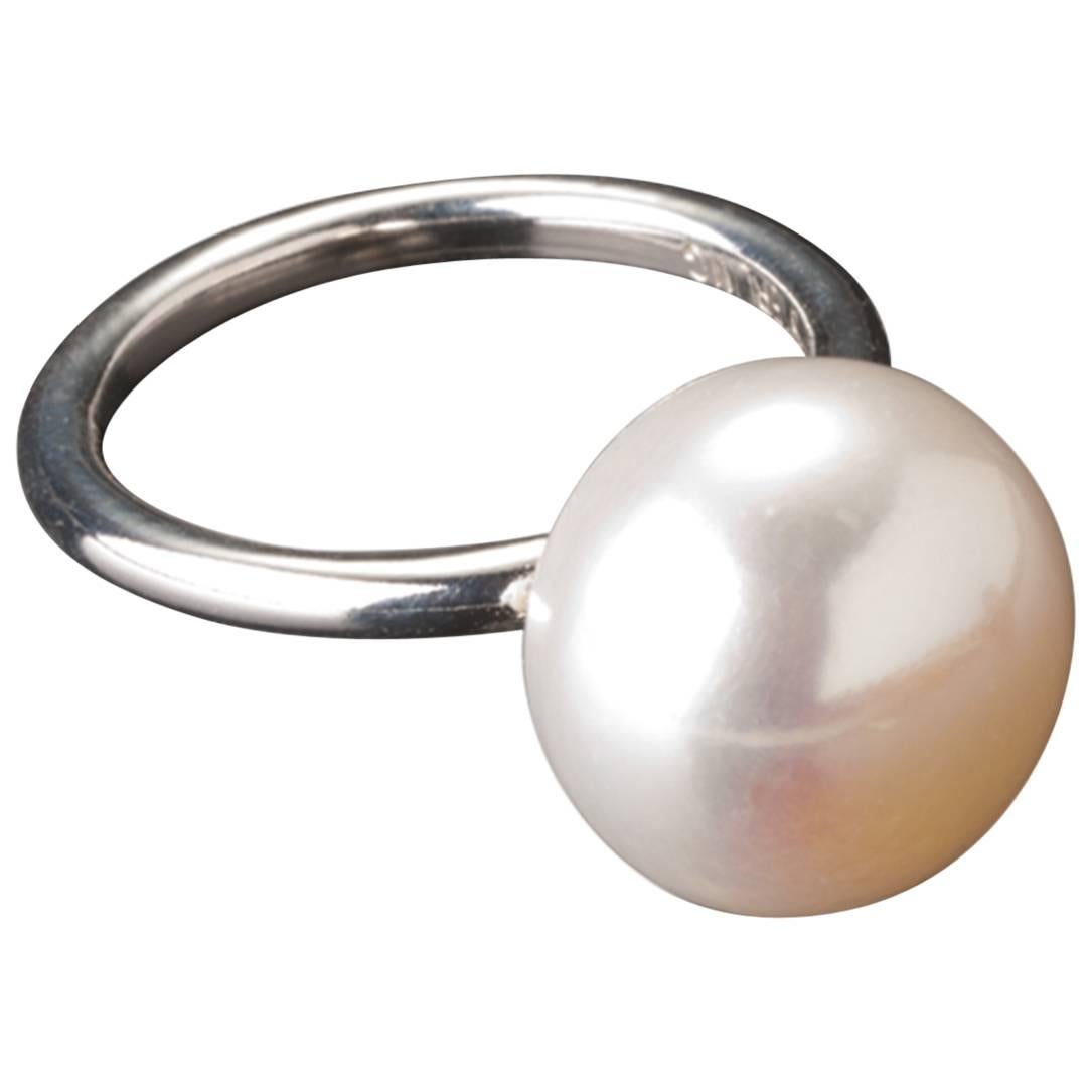 Faye Kim Sterling Silver Fresh Water Pearl Ring For Sale