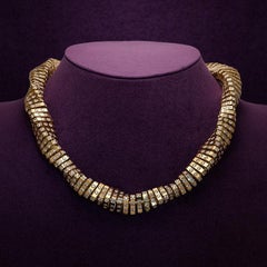Diamond Spiral Gold Necklace Estate Fine Jewelry