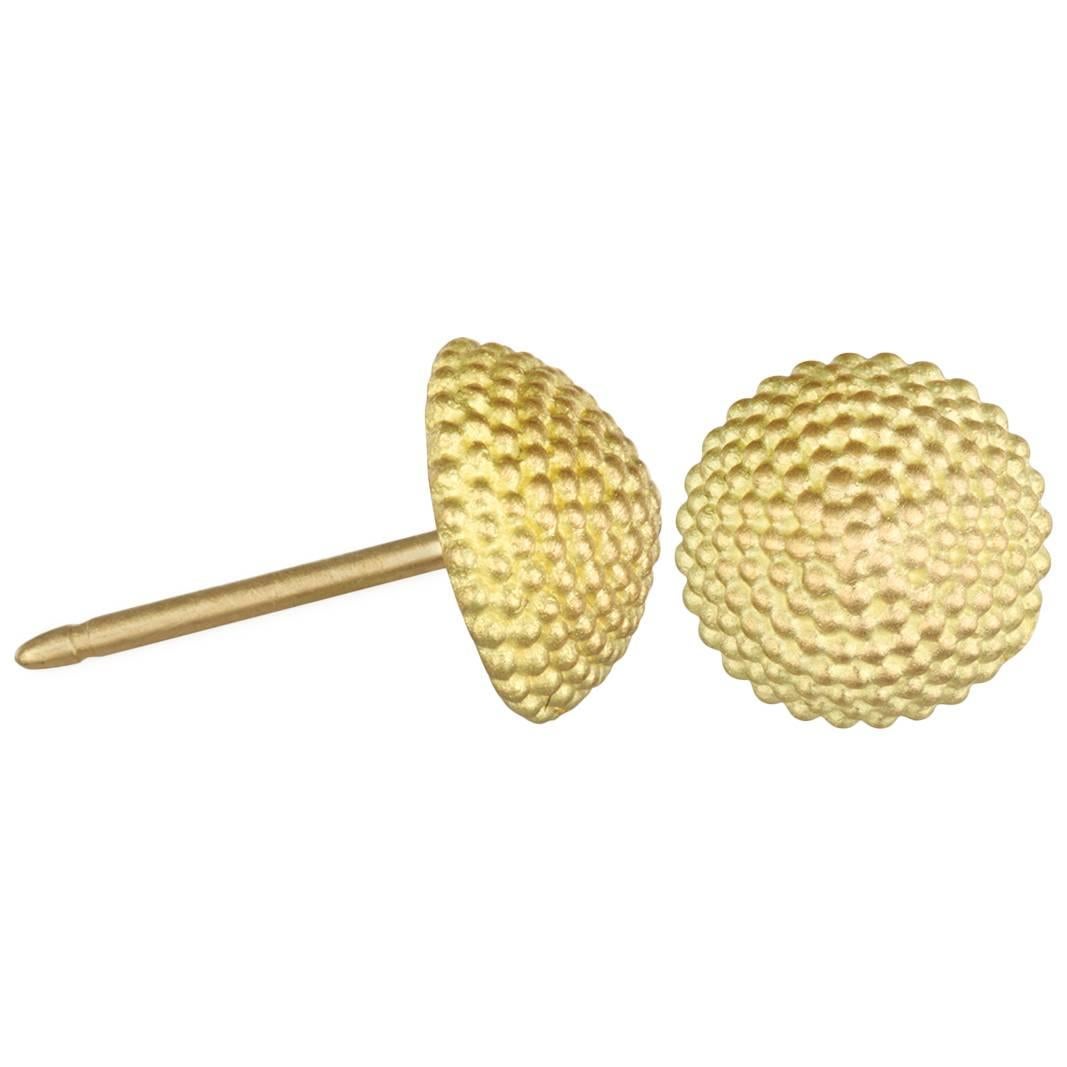 Faye Kim 18k Gold Granulated Dome Stud Earrings